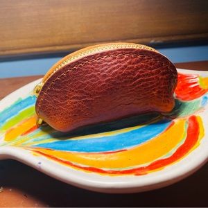 Portland leather taco keychain nutmeg